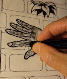 Drawing knuckles on fingers